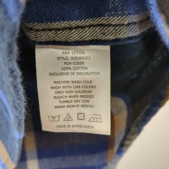 Levi's Men's Fall-Colored Plaid Button Down Light Weight Flannel Cotton Shirt Lg - Picture 11 of 12